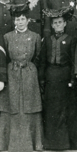 Matron Lucy Gray, the first female to work on the LAPD, on the right, with her daughter, Mrs. Aletha Gilbert, who would follow in her mother’s footsteps.